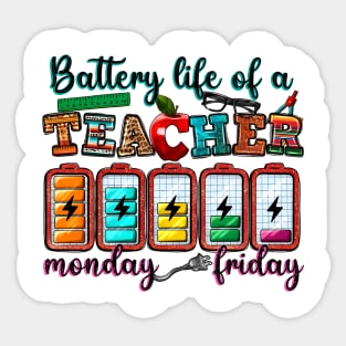 Battery Life Of A Teacher, Teacher's Day, Western Teacher, Teacher Life Sticker